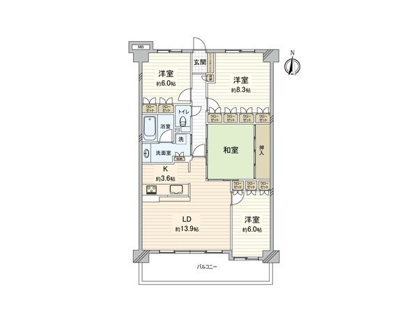 リーデンススクエア八田 間取図(平面図) 間取図(平面図)