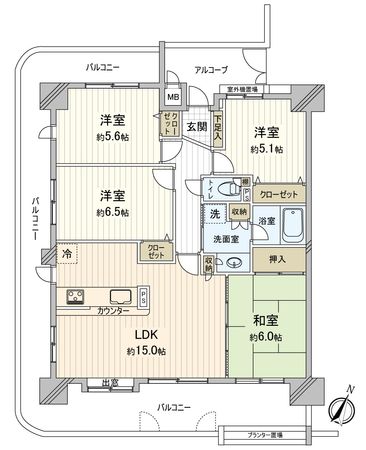 ラビデンス荒子川公園 Ⅱ番館 間取図(平面図)