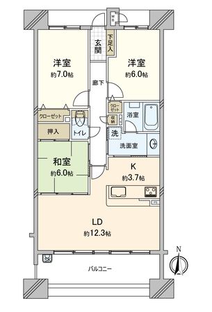 ロフティ宝神ファインステージ 間取図(平面図)
