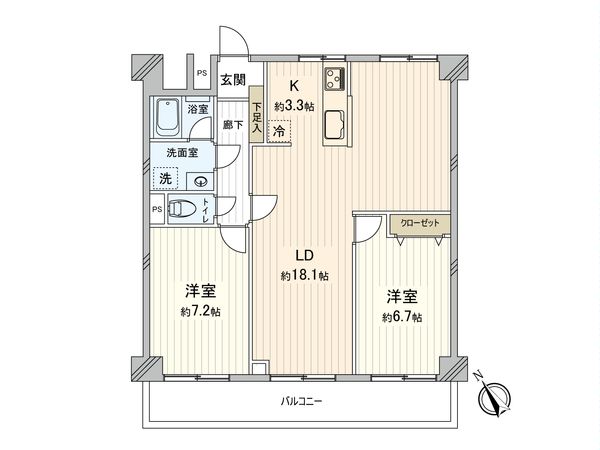 ニューコーポ港楽 間取図(平面図) 間取図(平面図)