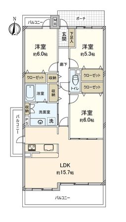 グラン・コート徳川 間取図(平面図) 間取図(平面図)