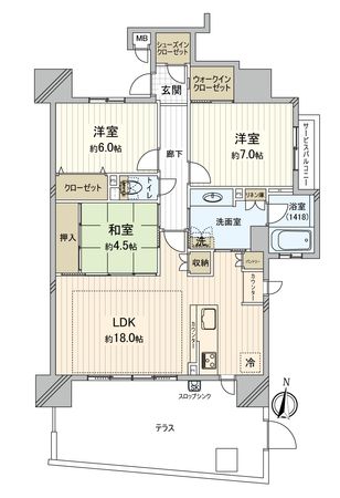 ユニーブル高畑 間取図(平面図) 間取図(平面図)