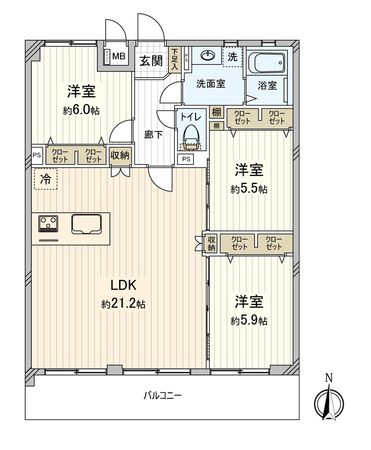 シティコーポ尾頭橋4号館 間取図(平面図) 間取図(平面図)
