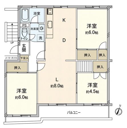 富吉グリーンハイツ 6号棟 間取図(平面図) 富吉グリーンハイツ 6号棟 間取図(平面図)