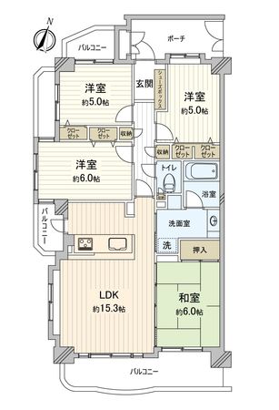 ライオンズマンション富吉 間取図(平面図) ライオンズマンション富吉 間取図(平面図)