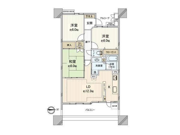 ライオンズマンション蟹江本町 間取図(平面図) ライオンズマンション蟹江本町 間取図(平面図)