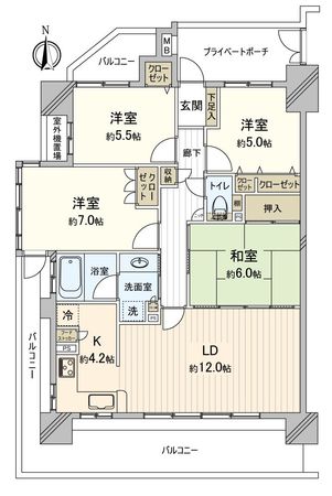 ファミリアーレ当知東 間取図(平面図) ファミリアーレ当知東 間取図(平面図)