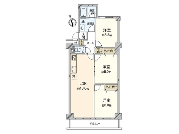 宝マリーンハイツ B棟 間取図(平面図) 宝マリーンハイツ B棟 間取図(平面図)
