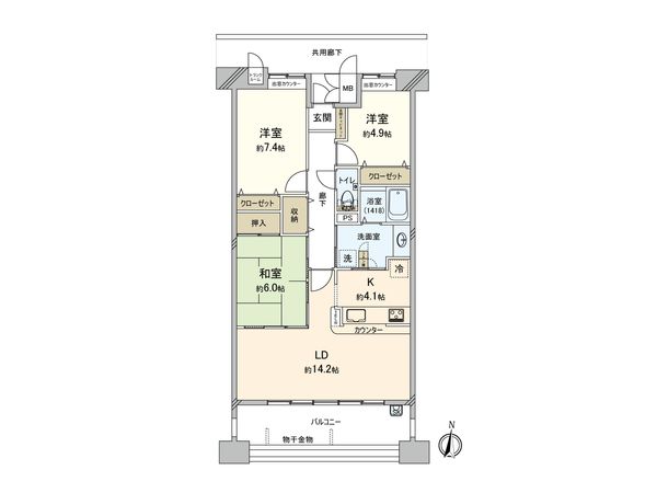 シティコーポ荒子 弐番館 間取図(平面図)