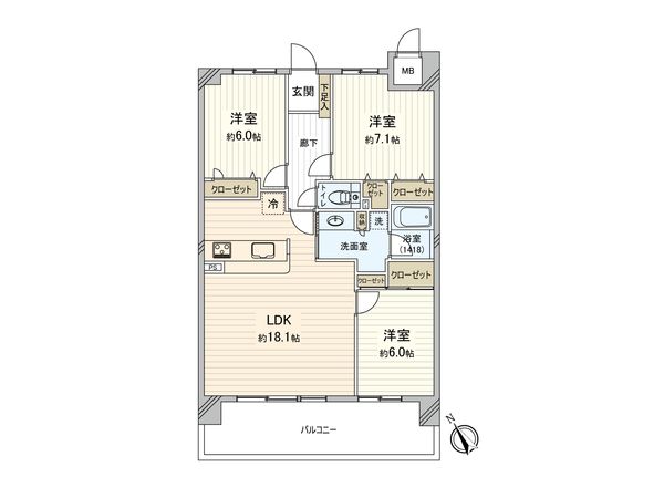 ポレスター稲永 間取図(平面図) ポレスター稲永 間取図(平面図)