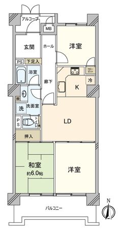 パレス神宮寺 間取図(平面図)