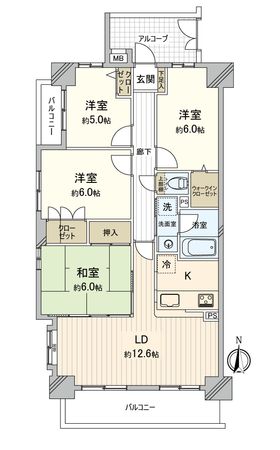 宝マンション東起第7 間取図(平面図)