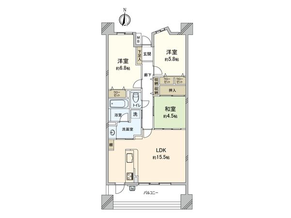 グラン・コート昭和橋 間取図(平面図)