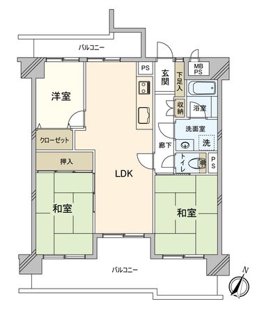 ライオンズマンション稲永 間取図(平面図) ライオンズマンション稲永 間取図(平面図)