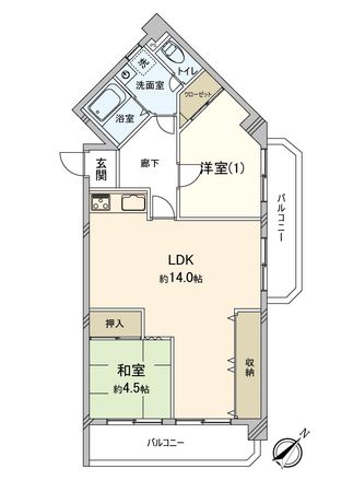 エバーグリーン八島 2号棟 間取図(平面図) エバーグリーン八島 2号棟 間取図(平面図)