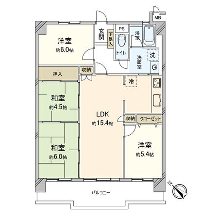 ニューコーポ名南一番館 間取図(平面図) ニューコーポ名南一番館 間取図(平面図)