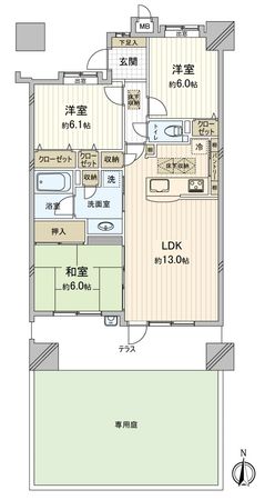 ライオンズマンション港西第5 間取図(平面図) ライオンズマンション港西第5 間取図(平面図)