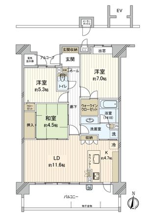 ローレルスクエア蟹江本町ウエストウイング 間取図(平面図) ローレルスクエア蟹江本町ウエストウイング 間取図(平面図)