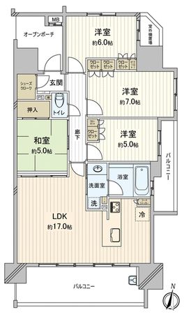 ファミリアーレ千種竹越 間取図(平面図) ファミリアーレ千種竹越 間取図(平面図)