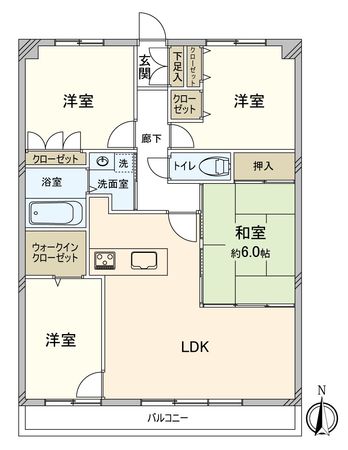 宝マンション稲永 間取図(平面図) 宝マンション稲永 間取図(平面図)