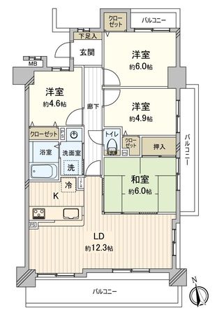 宝マンション築地ウエスト 参番館 間取図(平面図) 宝マンション築地ウエスト 参番館 間取図(平面図)