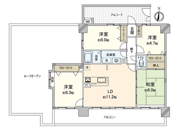 宝マンション川間町 間取図(平面図)