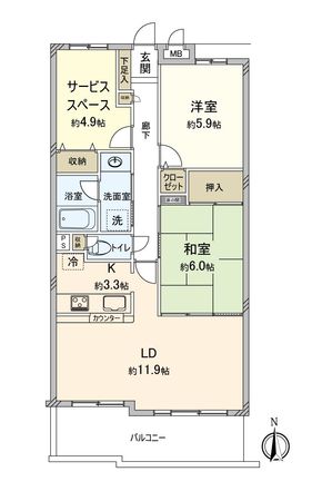 チサンマンション高杉 間取図(平面図)