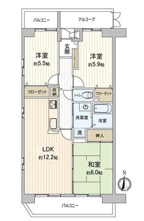 ラビデンス宝神 間取図(平面図) 間取図(平面図)