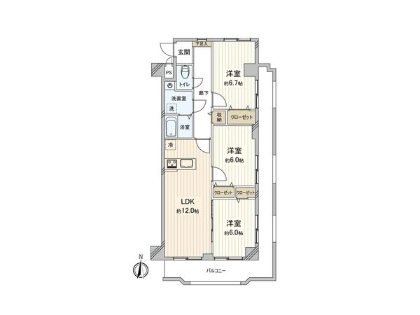 ニューコーポ港楽A棟 間取図(平面図) 間取図(平面図)