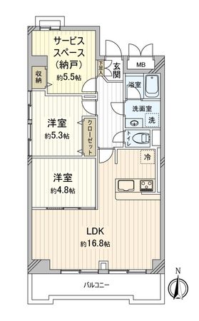 三旺マンション上脇 B棟 間取図(平面図) 間取図(平面図)