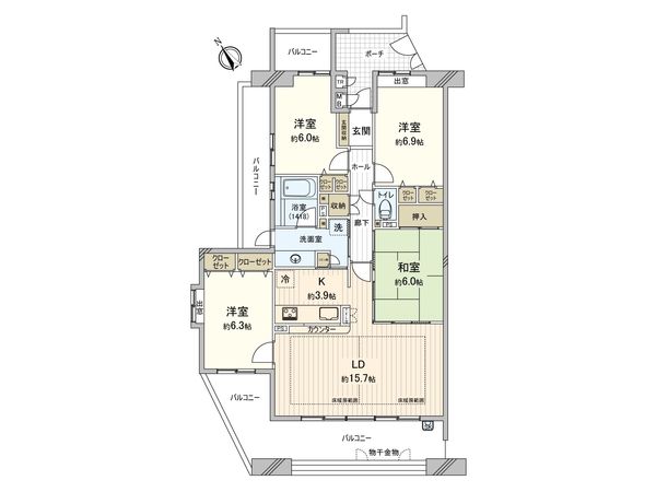 ローレルコート弥富東 間取図(平面図) ローレルコート弥富東 間取図(平面図)