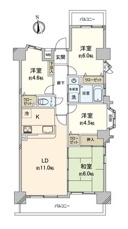宝マンション富田町 間取図(平面図) 間取図(平面図)