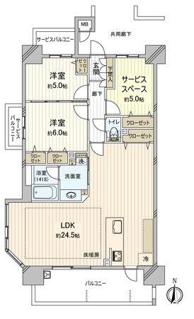 カルティア高畑公園 間取図(平面図) カルティア高畑公園 間取図(平面図)