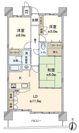 ライオンズマンション築地口弐番館 間取図(平面図) 間取図(平面図)