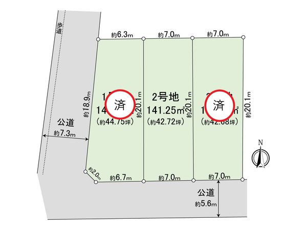 一宮市木曽川町外割田 2号地 全体区画図 一宮市木曽川町外割田 2号地 全体区画図