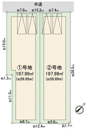 緑区藤塚3丁目 1号地 区画図
