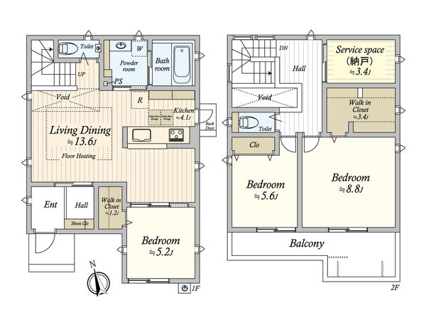 千種区振甫町1丁目 間取図(平面図) 千種区振甫町1丁目 間取図(平面図)