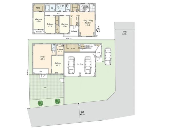 海部郡蟹江町大字蟹江新田字下山 間取図(平面図)