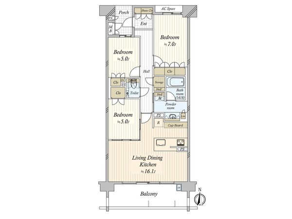 マストスクエア東白壁 間取図(平面図)