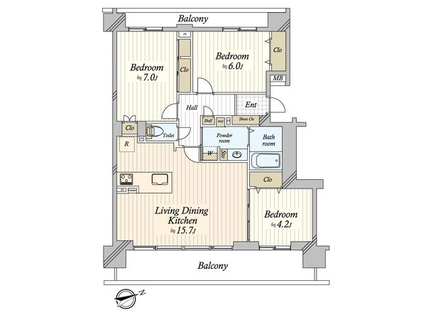藤和シティホームズ大須南 間取図(平面図) 藤和シティホームズ大須南 間取図(平面図)