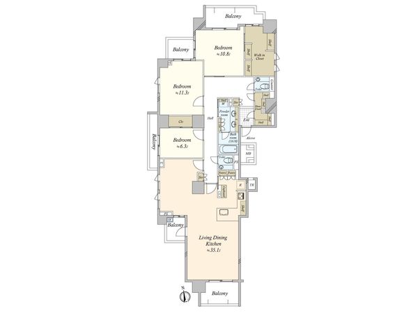 グランドメゾンThe覚王山ヒルズ 間取図(平面図) 間取図(平面図)