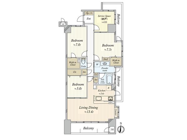ファミリアーレ白川公園 間取図(平面図) 間取図(平面図)