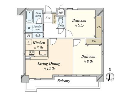 ユーハウス若宮西 間取図(平面図)