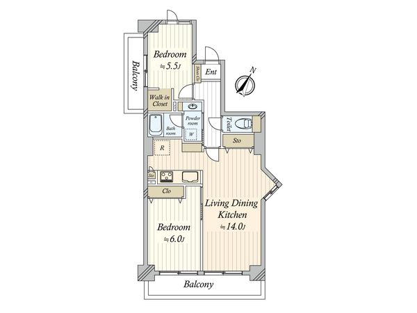 グリーンハイツ外堀通り 間取図(平面図) 間取図(平面図)