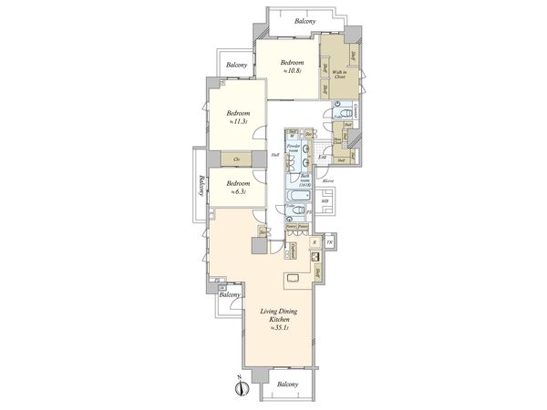 グランドメゾンThe覚王山ヒルズ 新築後未入居 間取図(平面図) グランドメゾンThe覚王山ヒルズ 新築後未入居 間取図(平面図)