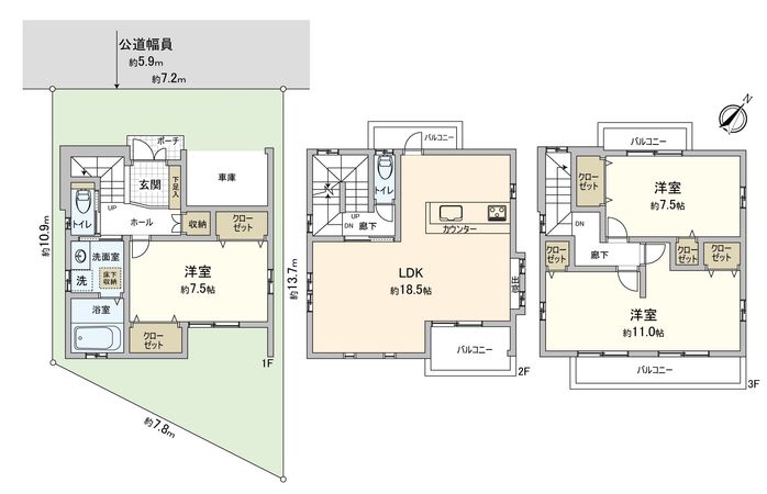 千種区新西1丁目 間取図(平面図)