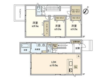 千種区鹿子殿 間取図(平面図)
