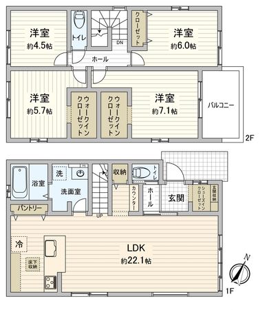 清須市桃栄3丁目 新築戸建 間取図(平面図)