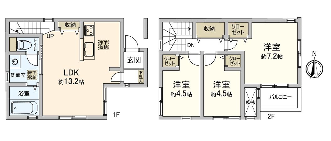 千種区田代町字蝮池上 新築戸建 間取図(平面図) 千種区田代町字蝮池上 新築戸建 間取図(平面図)