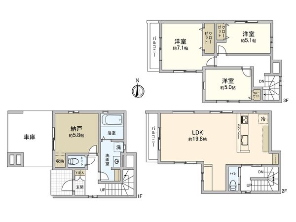 千種区上野1丁目 間取図(平面図) 千種区上野1丁目 間取図(平面図)
